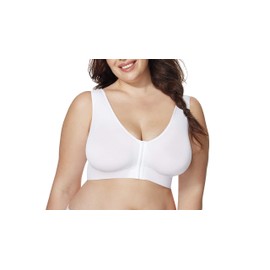 JUST MY SIZE womens Pure Comfort Front Close Wirefree Mj1274 Bra, White, 6X US