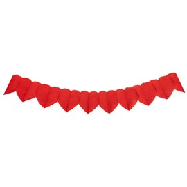 Idena 30428 Heart Garlands, Approx. 2 m Long, 2 Paper Garlands with Red Hearts, Decoration for Valentine's Day
