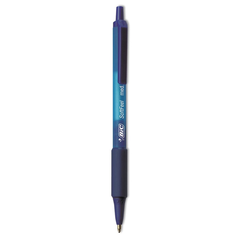 BIC SCSM361AST Soft Feel Retractable Ballpoint Pen, Black/Blue, 1mm, Medium,