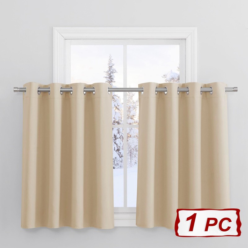 PONY DANCE Curtains for Small Windows, Opaque Short Curtains for