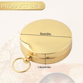 Classic Pocket Style Copper Clamshell Compass with 2 Brass Outdoor Whistles, Glow in The Dark Military Compass Survival Gear Compass for Camping Hiking Climbing Skiing Hunting and Outdoor Activities