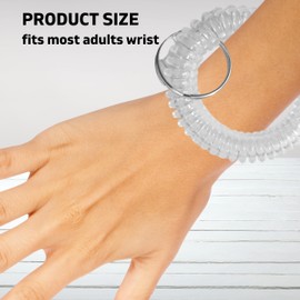 YARRD 25PCS Clear Wrist Keychain – Transparent Spring Spiral Wrist Coil Key Chain for Woman Girl Key Holder Clear Color Spiral Keychain Bracelet Soft Plastic Band