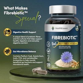 HealthEssent Multi-Fibre Bio Cultures 5500mg + Psyllium Husk Acacia Gum FOS