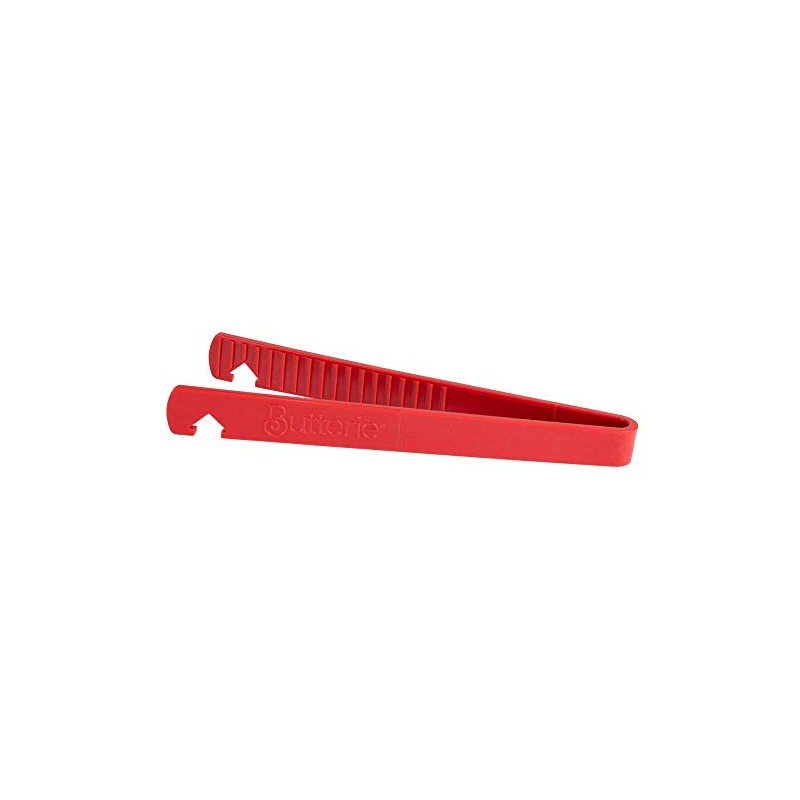 Butterie Toaster Tongs with Oven Rack Hook (Red)