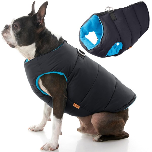 Gooby - Padded Vest Solid Color Dog Jacket Coat Zipper
