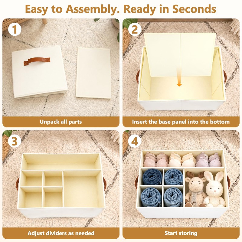 Adjustable Dividers Closet Organizers Bins, Versatile Storage Box - 2