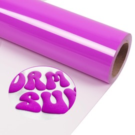 TORC Purple Puff HTV - 12" x 5ft, 3D Puff Heat Transfer Vinyl for T-Shirts, DIY Crafts - Compatible with All Cutter Machines, Easy to Cut, Weed & Iron On for Stunning Heat Vinyl Designs