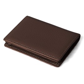 Xsimant Business Card Holder, Genuine Leather, Large Capacity, Easy to Take Out, Unisex, Coffee color