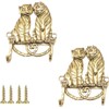 JfwuHap Small Tiger Wall Hooks, 2Pcs Towel Hooks for Bathrooms,