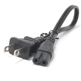 Cable de alimentación de CA corto, Ancable de 0,3 m, 18 AWG Figura 8, cable de alimentación universal compatible con cargadores de batería de cámara, TV, computadora, monitor, proyector, impresora,