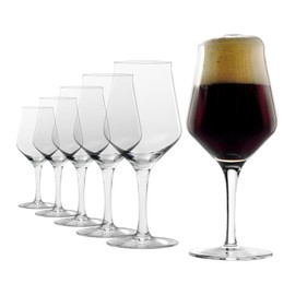 Stölzle Lausitz Craft Beer Glasses Set of 6. Dishwasher Safe Beer Glass Set (14.5 Fl oz). Durable and Stylish Bar Glasses, Premium Beer Gifts for Dads - Genuine Stolzle Glasses