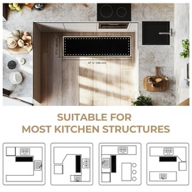 GRANNY SAYS Kitchen Rugs and Mats Non Skid Washable Absorbent Resist Dirt Kitchen Mats for Floor, Comfort Standing Mat Front of Sink Rugs Durable Polypropylene 47'' x 17.7'', Black