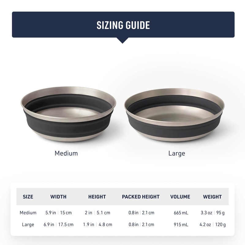 Sea to Summit Detour Stainless Steel Collapsible Bowl, Medium (22