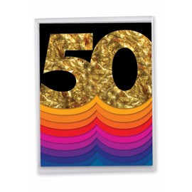 J6110CMBG Jumbo 50th Birthday Milestone Card: Bold Milestones Featuring Precious Wishes For Hitting a New Milestone, With Envelope (Giant Size: 8.5" x 11")