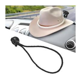 TSUGAMI Hat Mounts for Car, Vehicles Cowboy Hat Handmade Rope Holder Rack with Suction Cup for Dash Seat, Automotive Interior Hanger Accessories, Universal for SUV, Truck, RV (Black)