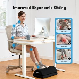 HUANUO Foot Rest for Under Desk at Work, Large Adjustable Footrest with Height Memory Foam,Foot stools Under Desk for Office, Work, Gaming, Computer, Gift, Home 20inch