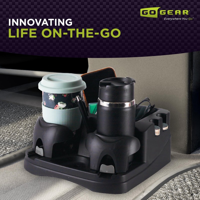 GO GEAR Vehicle Mini Console, Cup Holder & Organizer for