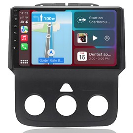 Car Radio for Dodge Ram 1500 2500 3500 2013-2019: Upgrade 9 Inch Touchscreen Car Stereo with Wireless CarPlay Android Auto - 4G+64G GPS Navigation Head Unit(Only fit Manual AC)
