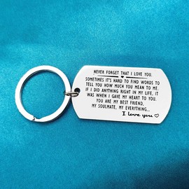 Valentines for Couple Keyring Gifts for Husband Wife Girlfriend Boyfriend Never Forget That I Love You Couple Keychain I Love You Gifts for Boyfriend Girlfriend Birthday Anniversary Wedding Gifts