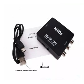NOMARCA Adaptador Hdmi A Rca Av 1080p Convertidor De Audio Y Video