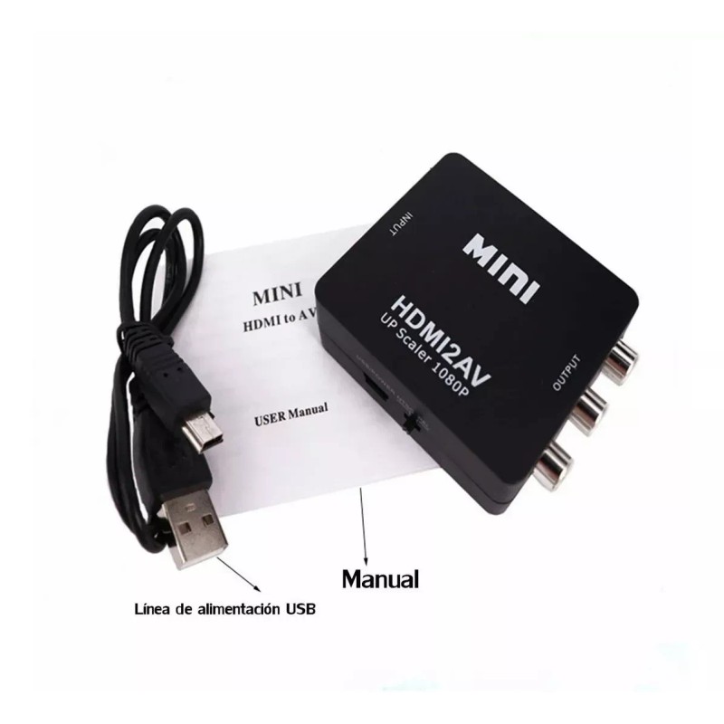 NOMARCA Adaptador Hdmi A Rca Av 1080p Convertidor De Audio