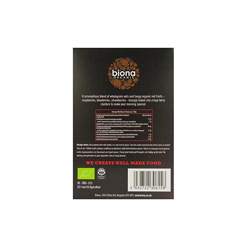 Biona Org Wild Berry Granola 375g X 3 (Pack of