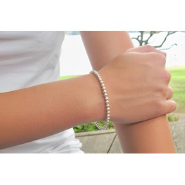 EMPATHY JEWELS Women's Bracelet Silver 925 Balls Silver 3 4 6 8 mm The Bracelet Made of Silver with Balls for Women, Silver