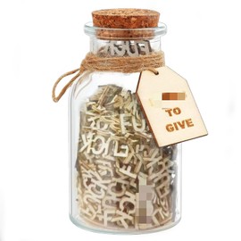 White Elephant Gifts for Adults, Jar of Fucks (200 pcs) with A String Light, Gag Funny Gift Jar for Valentines Day, Bad Mood Vent, Wooden Funny Office Decor, Gift for Friends Coworkers
