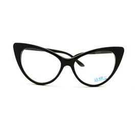 SA106 Mod Womens Retro 20s Cat Eye Clear Lens Eye Glasses Black