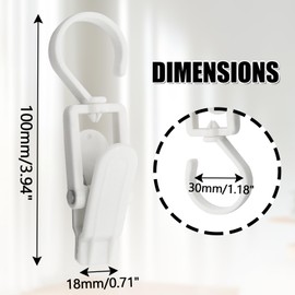 Kyuionty 12 Pcs Plastic Swivel Hanging Hooks Super Strong Rotating Laundry Hook Hangers Clothes Clips Closet Hangers for Home Clothing Store Workshop, White