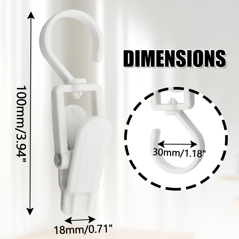 Kyuionty 12 Pcs Plastic Swivel Hanging Hooks Super Strong Rotating