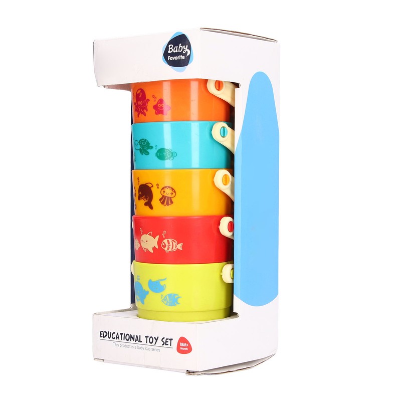 5pcs Colorful Stacking Cups Set Early Educational Baby Building Toys