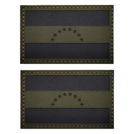 2PCS AliPlus Venezuela Flag Patches IR Infrared Reflective Patches Laser Cut Patch Tactical Morale Patch Hook and Loop(Green)
