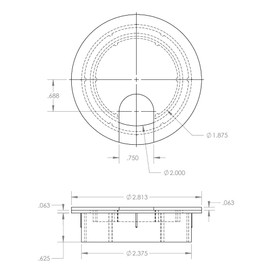 MyCableMart 2 3/8" Cut-Hole Size White Round Wire Management Grommet with Removable Lid