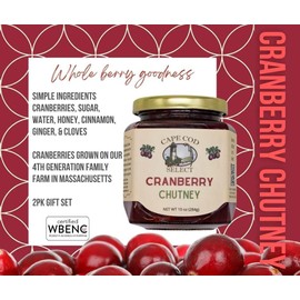 Cape Cod Select Premium Cranberry Chutney, 2pk gift set, cranberry sauce, cranberry jam, whole berry cranberry sauce