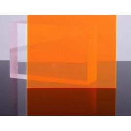 plasticsAcrylic Orange/Amber Fluorescent Acrylic Plexiglass sheet 1/8" x 12" x 12" #9096