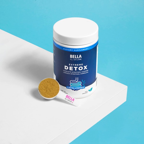 Bella All Natural Mini Extreme Detox Powder (Unflavored) - Complete Colon Cleanser and Full Body Detox, 30grams