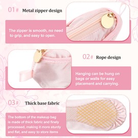 Kacctyen 3 Pcs Ballerina Canvas Tote Bag Ballet Dance Shoe Makeup Bag Pom Pom Keychain with Ballet Dancer for Ballerina Women Travel Birthday Gifts