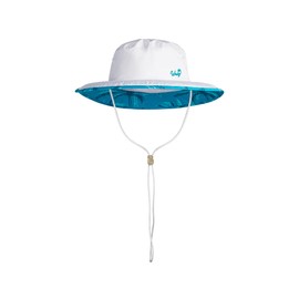 Women’s Beach Hat with Wide Brim Packable for Travel, UV Protection UPF50+ Tropical Summer Hat Pineapple Cord Lock Bucket Hat (Blue Palm Tree)