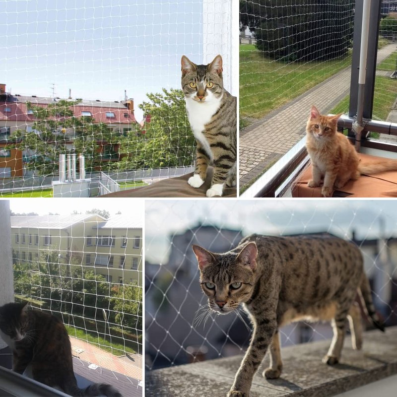 Geluode Cat Safety Net for Balcony and Window, Transparent Cat