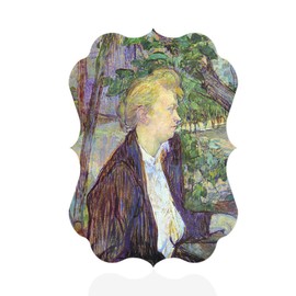 Fastasticdeals Vertical Home Decor Wall Sign Woman in The Garden D Henri De Toulouse-Lautrec Artwork Art Picture Frame Benelux Shape 5x7Inches