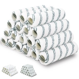 18 Pack 9" x 1/2" Nap Microfiber Paint Roller Covers, Lint-Free Microfiber Covers Refills, Naps for 9 Inch Roller Frame, Ideal for All Paints and Stains, House Painting Supplies