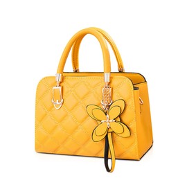 NICOLE&DORIS Women Handbags Designer Top Handle Shoulder Bags Tote Crossbody Bag for Ladies PU Leather Bag with Petal Pendant Yellow