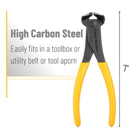 Bates- Nail Puller, Yellow, Nail Remover Tool, Cutting Pliers, Carpenter Tools, Staple Puller, Nail Puller Tool, End Cutting Pliers, Nail Pliers, Nail Pulling, Nail Puller Pliers, Nippers Tool
