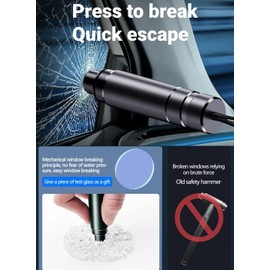 Safe Hammer Glass Breaker, 2PCS Car Safehammer Glass Breaker, Car Emergency 2-in-1 Window Breaker & Seat Belt Cutter, Vehicle Escape Tool
