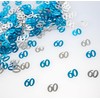 SHATCHI 28g Blue & Silver 60th Birthday Confetti Foil Metallic