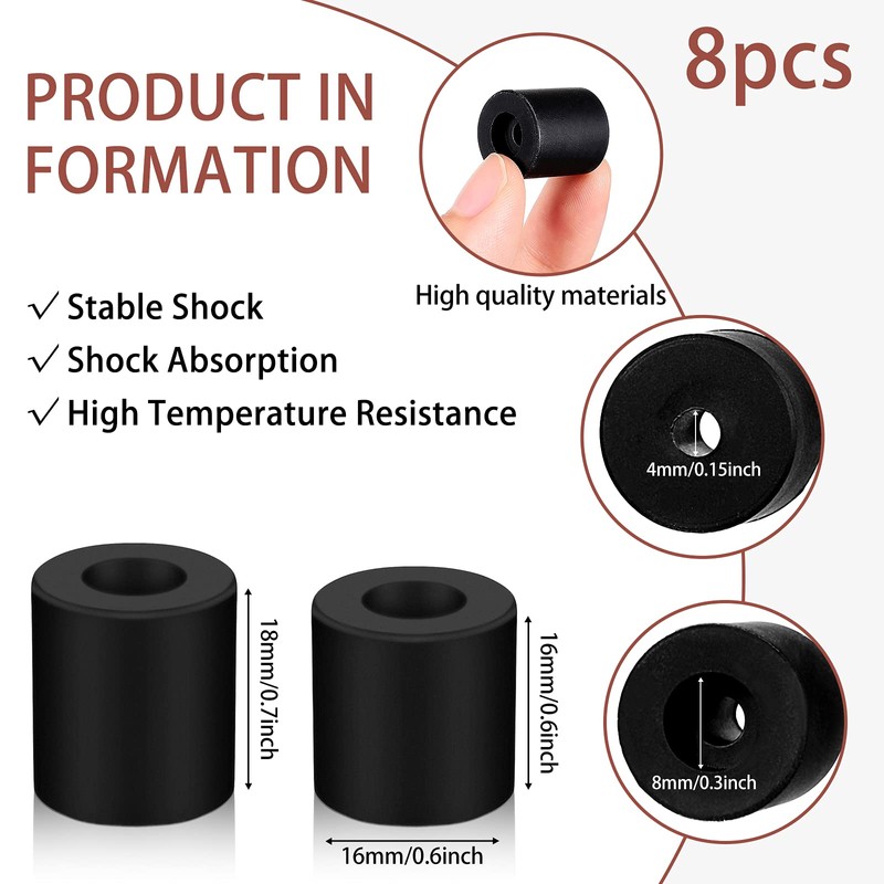 Honoson 8 Pcs 3D Printer Heatbed Parts Silicone Leveling Solid