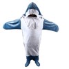 Wearable Shark Sleeping Bag Soft Cozy Flannel Hooded Blanket for