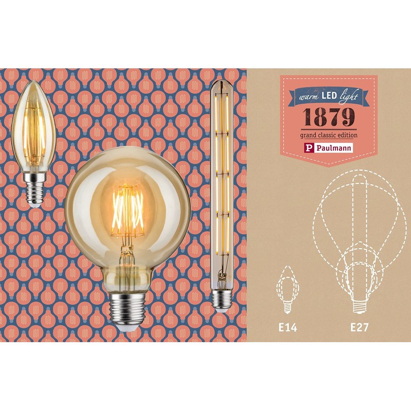 Paulmann LED Vintage Globelampe 95 2,5W E27 230V Gold 1700K