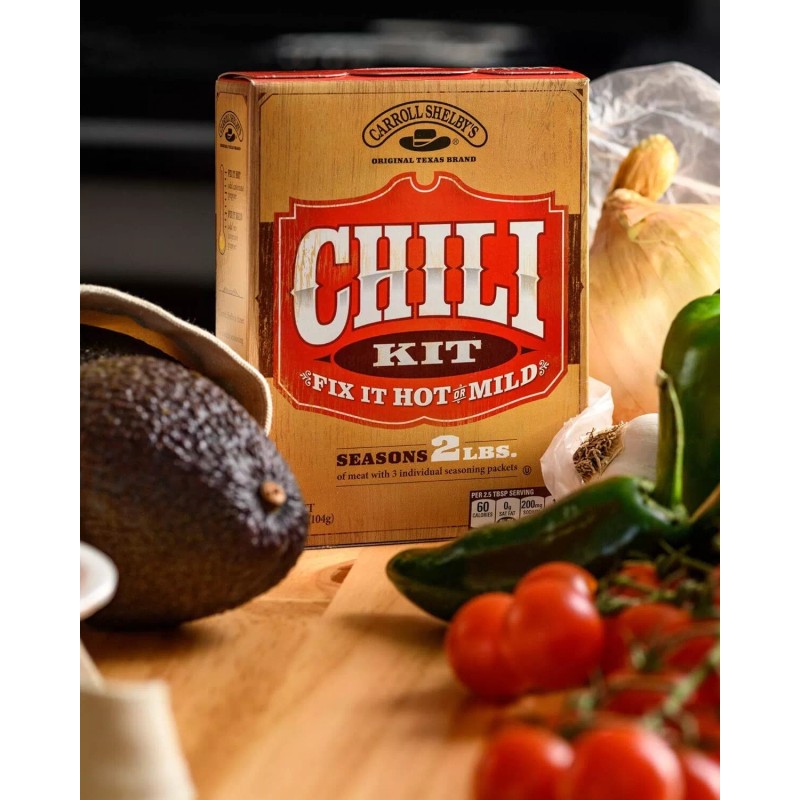 Carroll Shelby Chili Mix Pack Of 8 Custom Seasoning Hot